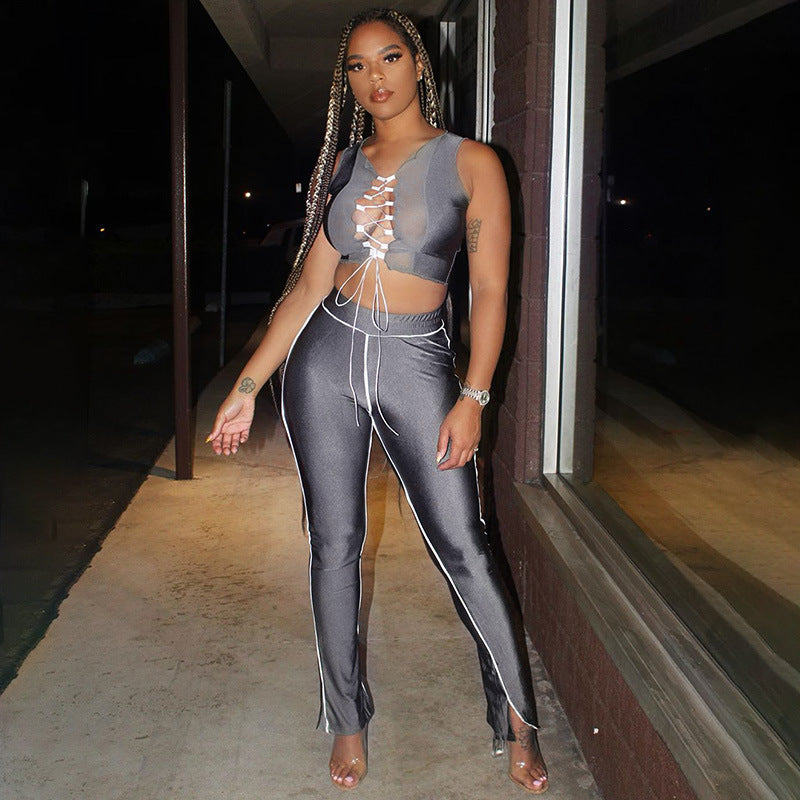 2020 Women's Sexy Color-Block Tank Top & Pants Set