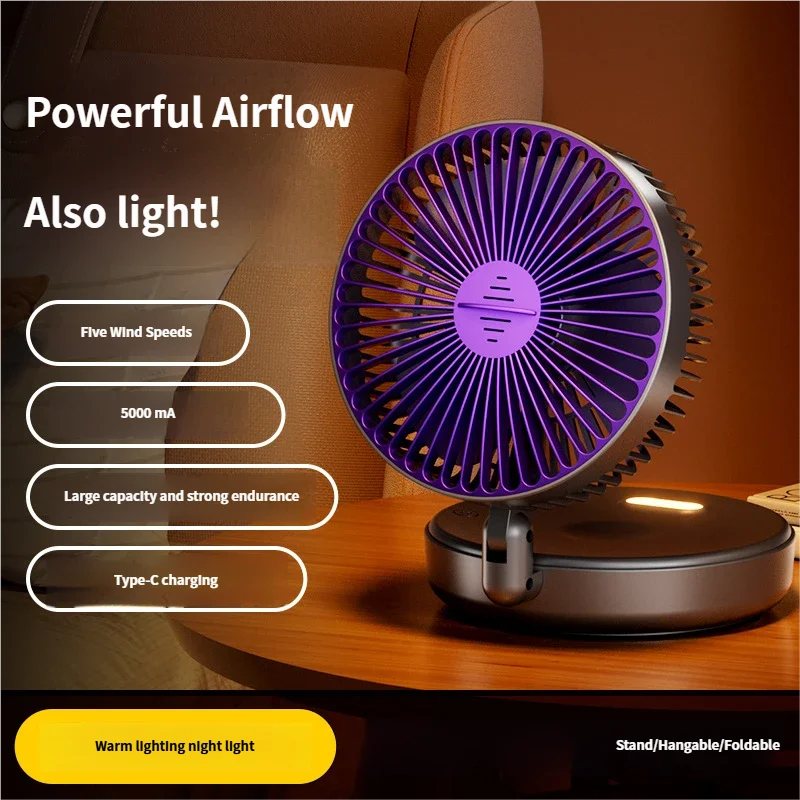Foldable Glow-in-the-Dark Desk Fan