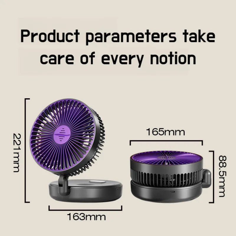 Foldable Glow-in-the-Dark Desk Fan